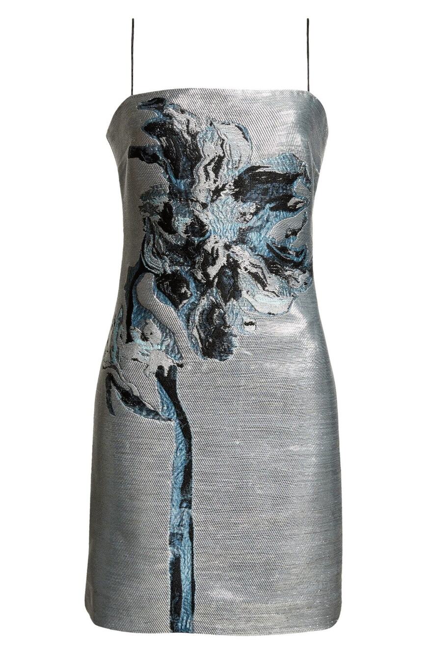 Stine goya Delta 1851 Metallic Floral Jacquard Dress - S